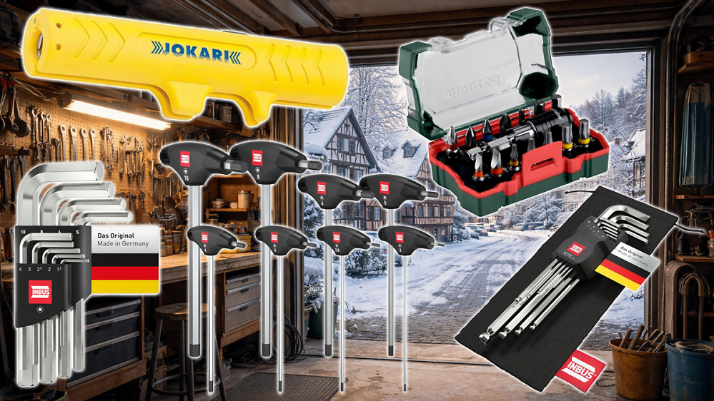 Ab 6 € bei Amazon: Metabo-Bits mit Schnellwechsler, Inbusschlüssel, Jokari Entmanteler