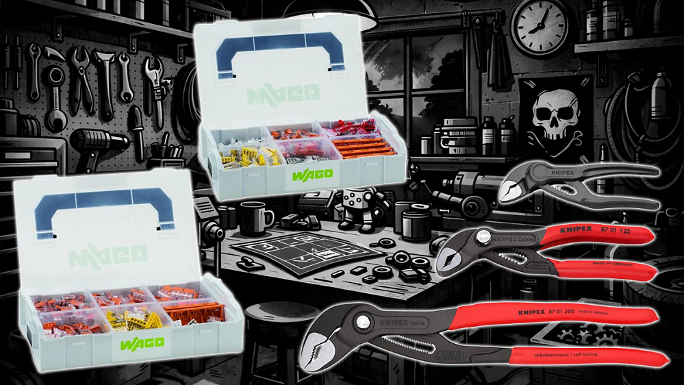 Bei Amazon ab 17,51 €: Knipex Cobra (100 bis 300 mm) und Wago-Klemmen-Sets