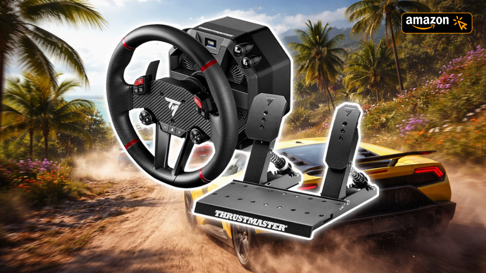 Amazon dreht am Lenkrad: Thrustmaster T598 mit Pedalen viel günstiger als irgendwo sonst