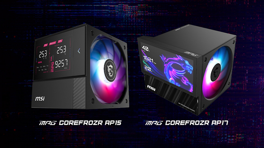 CPU-Kühler von MSI: Neue Corefrozr sind geschlossene Dual-Tower mit Display