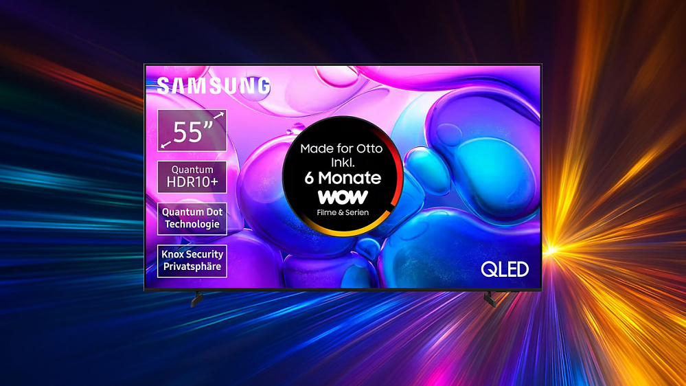 Samsung QLED-TV 55" für 449€ - Gratis-Streaming-Paket (WOW, RTL+, HD+) fast wertvoller als der Kaufpreis
