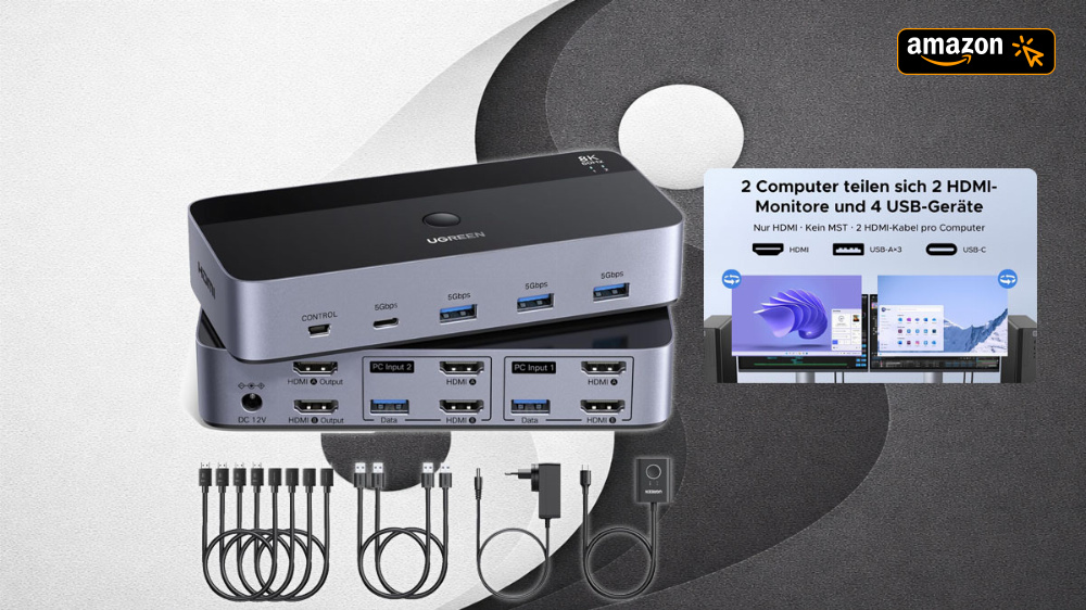 Nie mehr umstecken - HDMI-2.1-KVM-Switch von Ugreen gab es nie günstiger