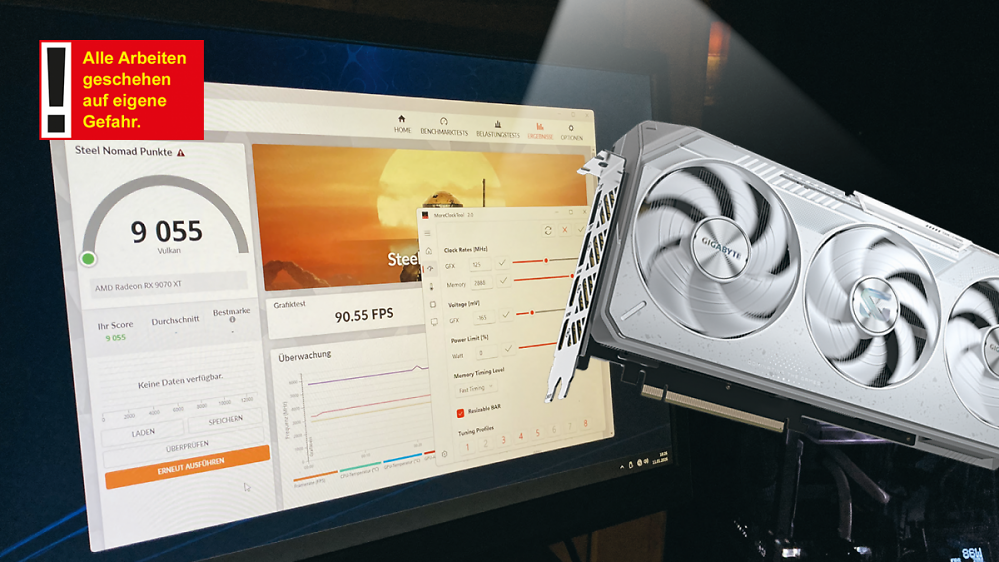  Radeon RX 9070 "XTX" per Tuning: Mit PCGH-i2c-Tool zu mehr Leistung
