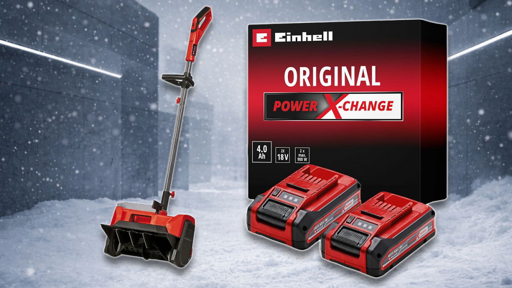 Amazon räumt weg: Einhell Akku-Schneefräse um 37,75 € reduziert, 18V Akku-Doppelpack gleich mit