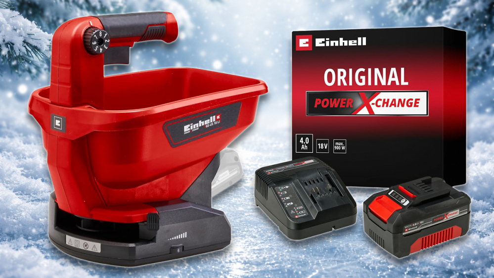Erste Hilfe bei Glatteis: Einhell Akku-Universalstreuer für Streusalz nur 37,75 € im Amazon-Sale