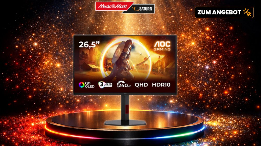 Preisbrecher mit MwSt.-Geschenk! 240-Hz-OLED-Monitor kostet bei MediaMarkt keine 340 Euro