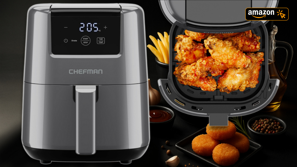 Mini-Heißluftfritteuse zum Mini-Preis: Amazon knallt Chefman-Topseller für 29,99 € befristet raus