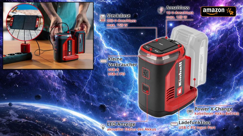 Mini-Powerstation für Einhells 18V-Akku: Amazon verhökert sie zum besten Vergleichspreis