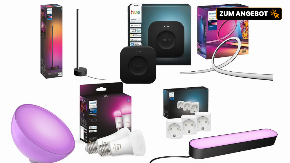 Philips Hue: MediaMarkt rabattiert bis -63% - Hue Bridge, LED-Lampen, Lightstrips, Tischleuchten & mehr