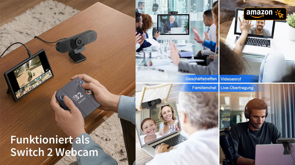 Beliebteste Webcam bei Amazon rutscht auf 23,99€: Full-HD, Dual-Mikrofon für Windows-PC, Mac & Switch 2