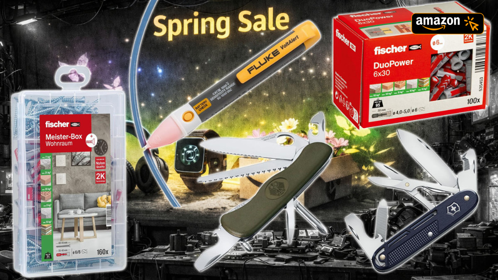 Limitierte Schrauber-Deals ab 5 €: Fischer Dübel, Taschenmesser, Fluke Spannungsprüfer