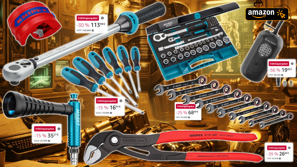 Nur 3 Tage bei Amazon im Preisfall: Knipex Cobra 300 mm, Hazet Ratsche, Drehmomentschlüssel, Bosch Ratschenschlüssel u.v.m.