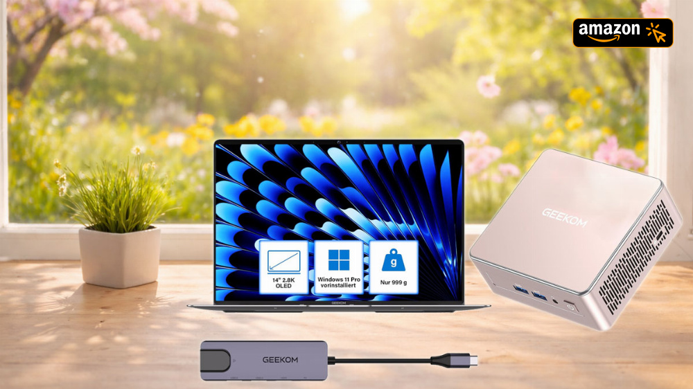 Geekom Spring Sale: Mini-PC mit Ryzen 7 unter 400 Euro, Core-Ultra-9-Laptop zu Bestpreisen