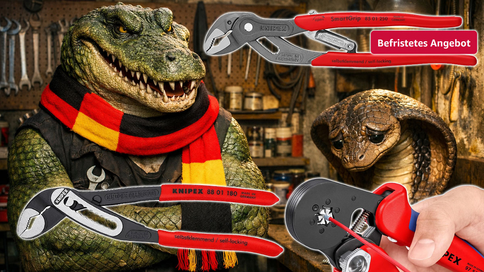 Knipex Cobra zu teuer? Amazon räumt Alligator für 14 € raus - Crimpzange und Smartgrip kurz günstiger