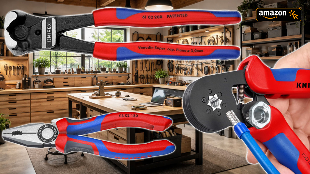 Amazon-Preisfall: Knipex Kombizange nur 13,48 €; Mini-Bolzenschneider und Crimpzange