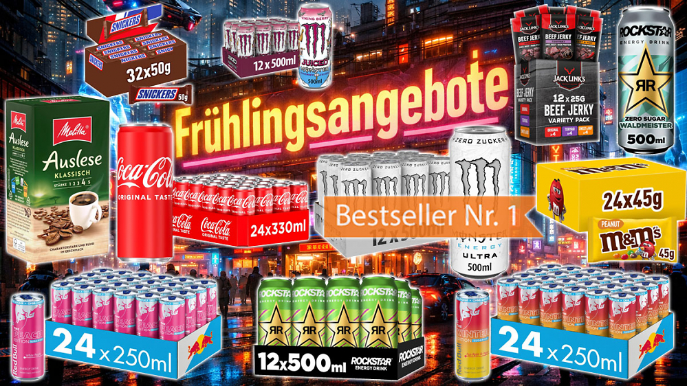 Eile geboten: Energy Drinks von Rockstar und Monster bei Amazon kurz günstiger - Cola, M&M's, Kaffee und mehr ebenso