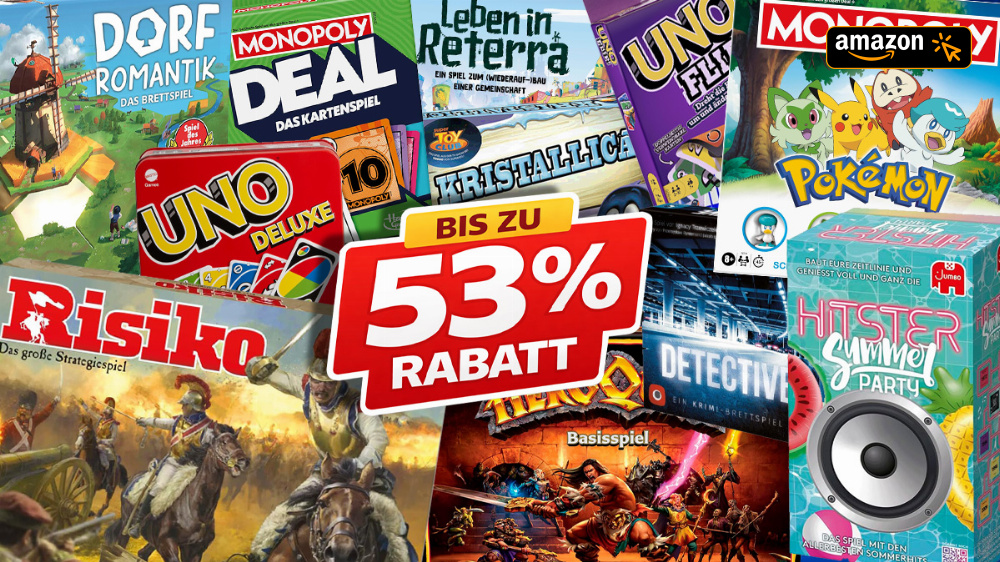 Bis zu 53 % Rabatt auf Brett- & Kartenspiele im Amazon Sale: Uno, Risiko, Monopoly & mehr
