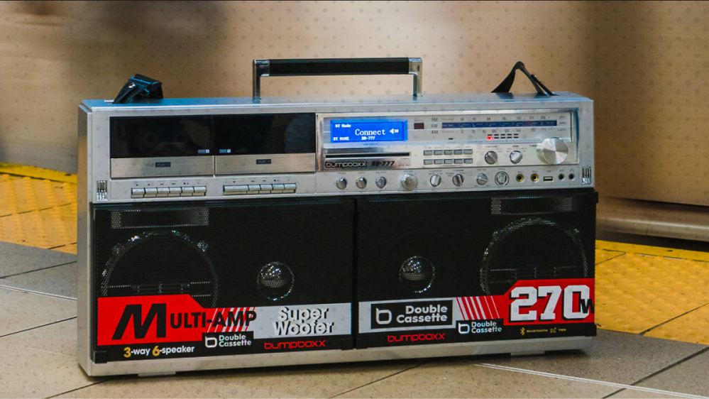 Boombox BB-777 wie in den 80ern: Doppel-Kassetten-Deck mit Audio-Streaming überragend bei Kickstarter