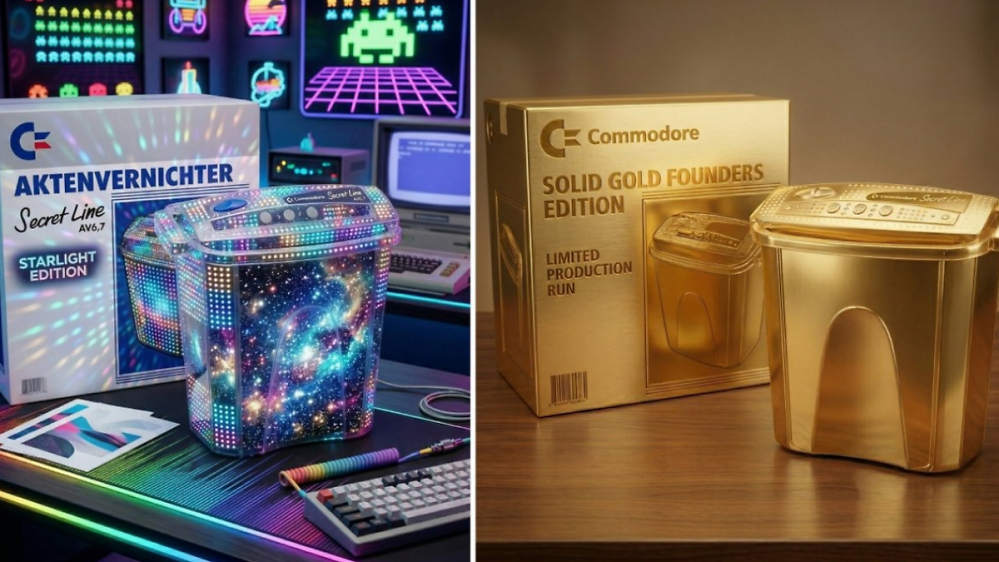 C64: Commodore präsentiert endlich den Aktenvernichter mit Gold und RGB
