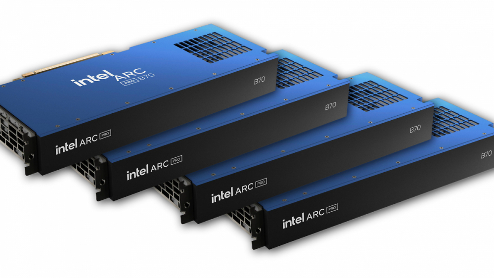 Intel Arc Pro B70: Battlematrix mit Quad-GPUs zieht bis zu 720 Watt