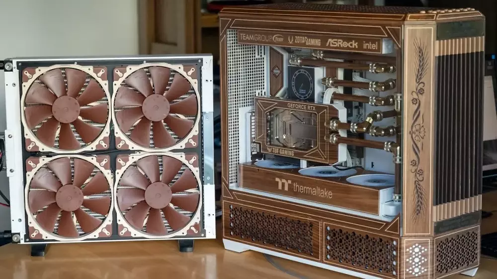 Coole PCs der Community: Schwyzerörgeli mit Nussbaum, Ahorn und musikalischem Power-Button 
