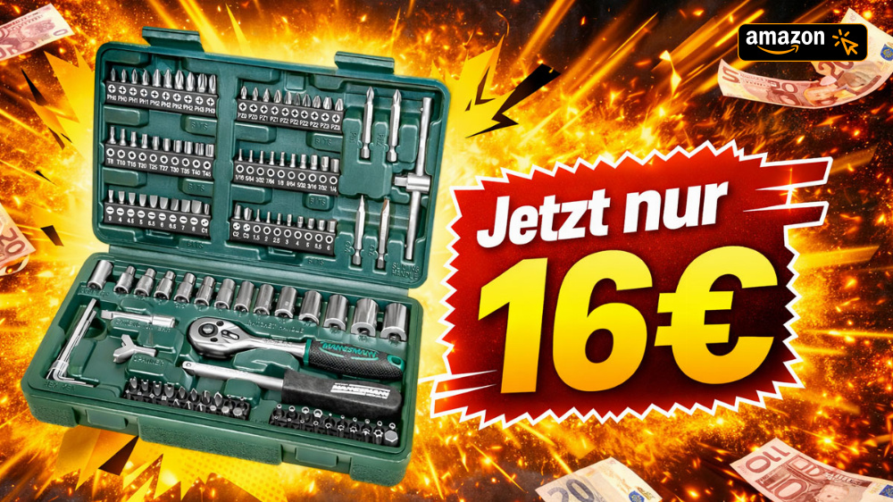Amazon hat Bestpreis: 130-teiliges Set nur 16€ - Werkzeugkoffer mit Ratsche, Schraubendreher, Bits uvm.