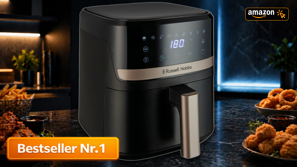 Platz 1 bei Amazon: Stark nachgefragter Russell Hobbs Airfryer kracht befristet auf 54,99 €