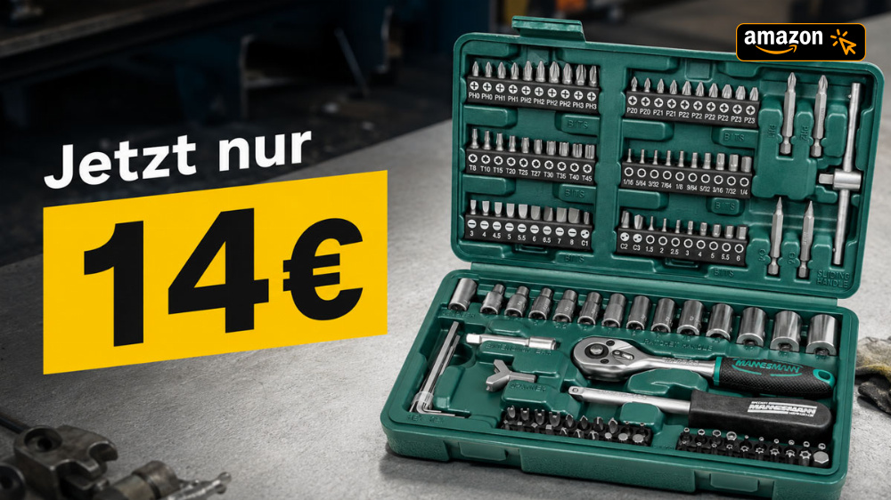 130-teiliges Set extrem günstig: Ratsche, Schraubendreher, Bits im Werkzeugkoffer - 10 Jahre Garantie (Update)