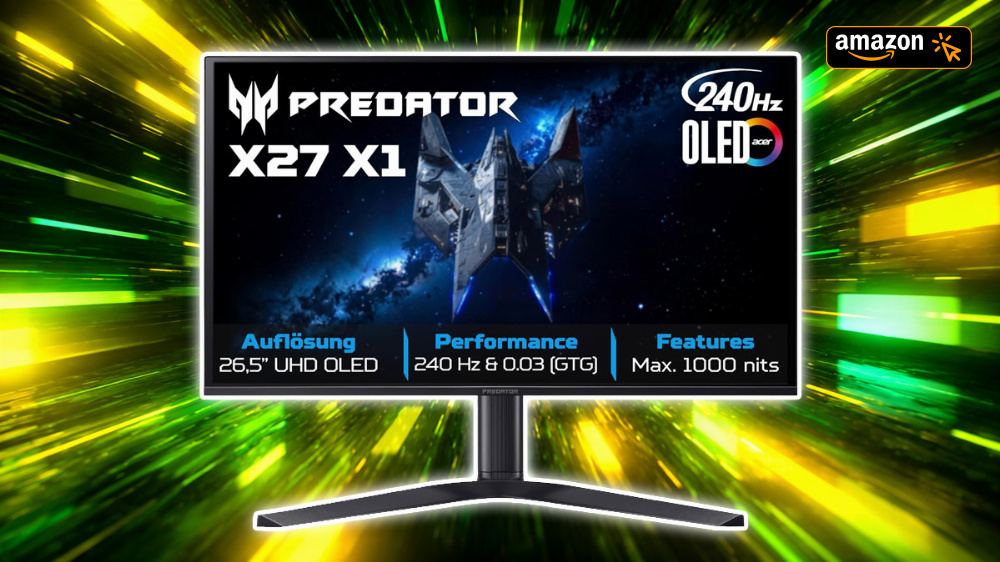 4K-OLED zum Rekordpreis: Acer Predator X27 X1 gehört zu den günstigsten seiner Art