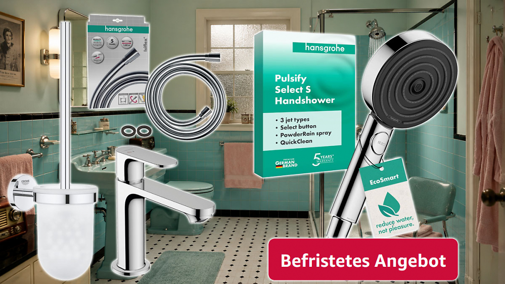 Amazon senkt Hansgrohe - kurze Zeit: Meistgekaufter Duschkopf und Duschschlauch im Sale