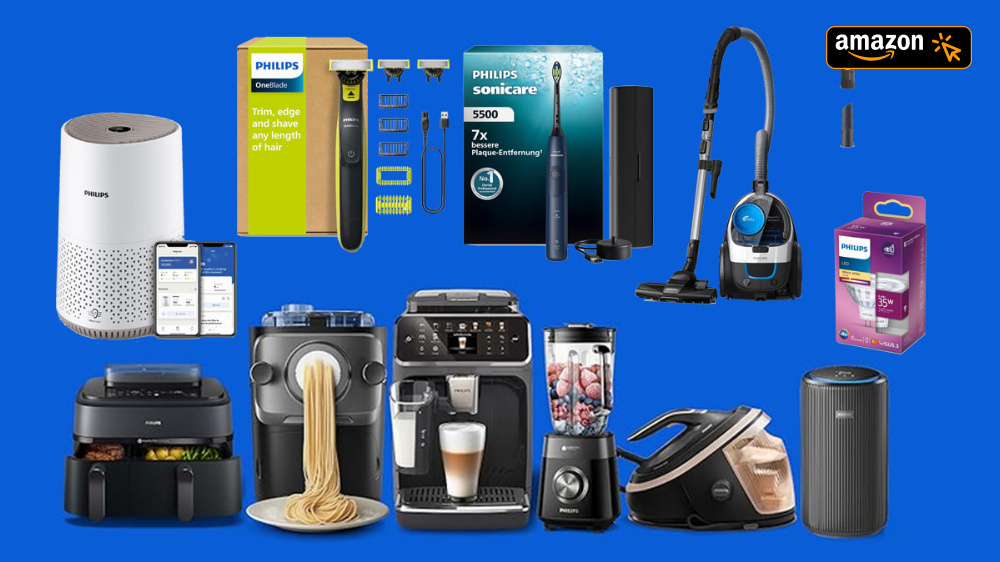 Philips gibt's befristet bei Amazon günstiger: Airfryer, Staubsauger, OneBlade, Sonicare & mehr