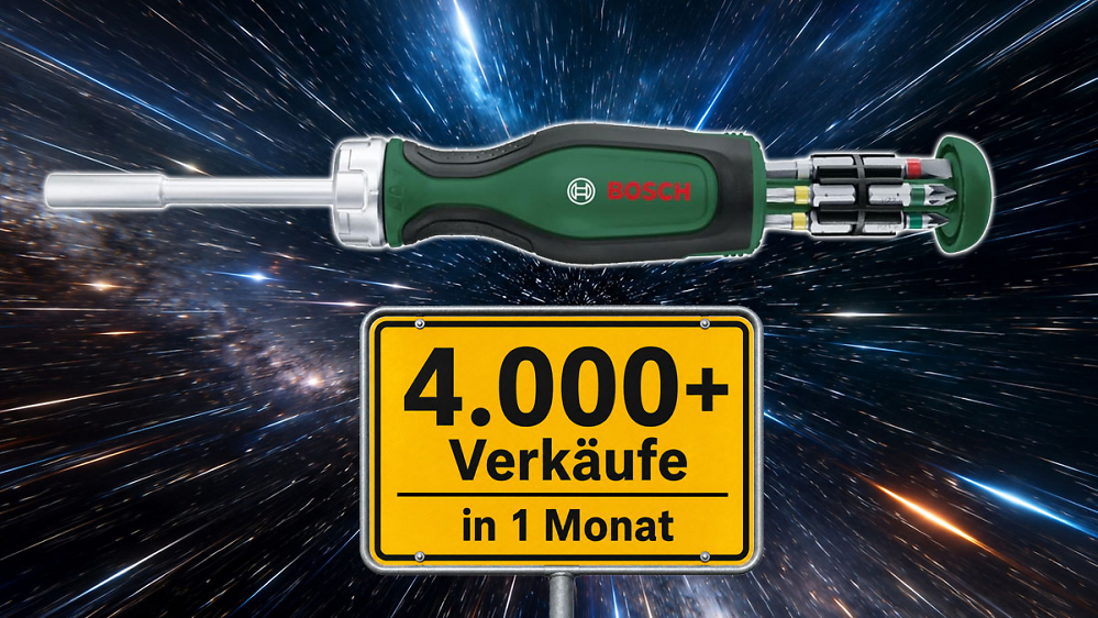 Bosch Ratschenschraubendreher für 15 €: Amazon meldet 4.000+ Verkäufe in einem Monat