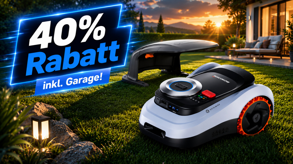 Kein Draht, keine Antenne, 40 % Rabatt: Segway-Mähroboter mit LiDAR und Garage zum Bestpreis sichern