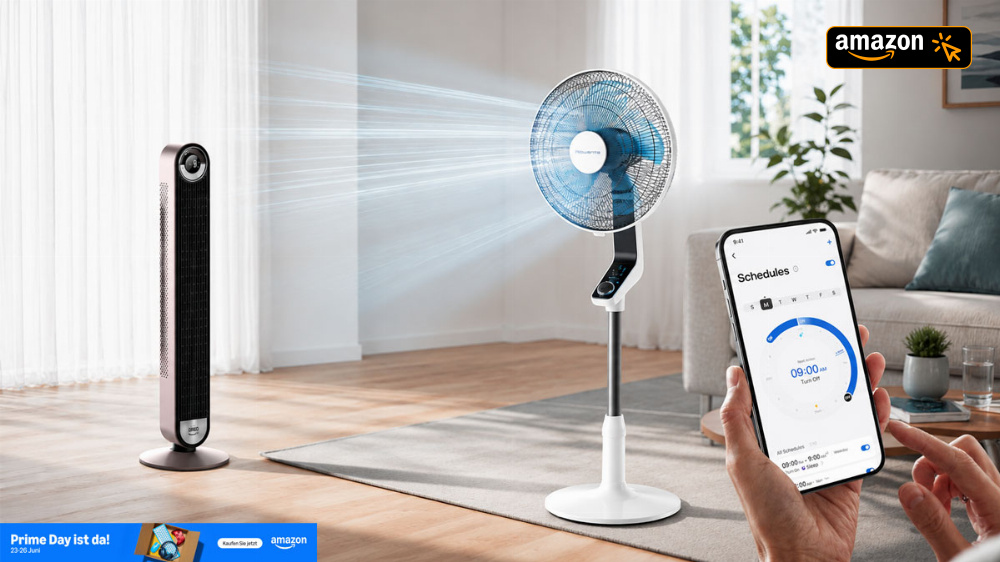 Für die nächste Hitzewelle: 15 Jahre haltbarer Ventilator von Rowenta nur noch heute Prime Day Angebot