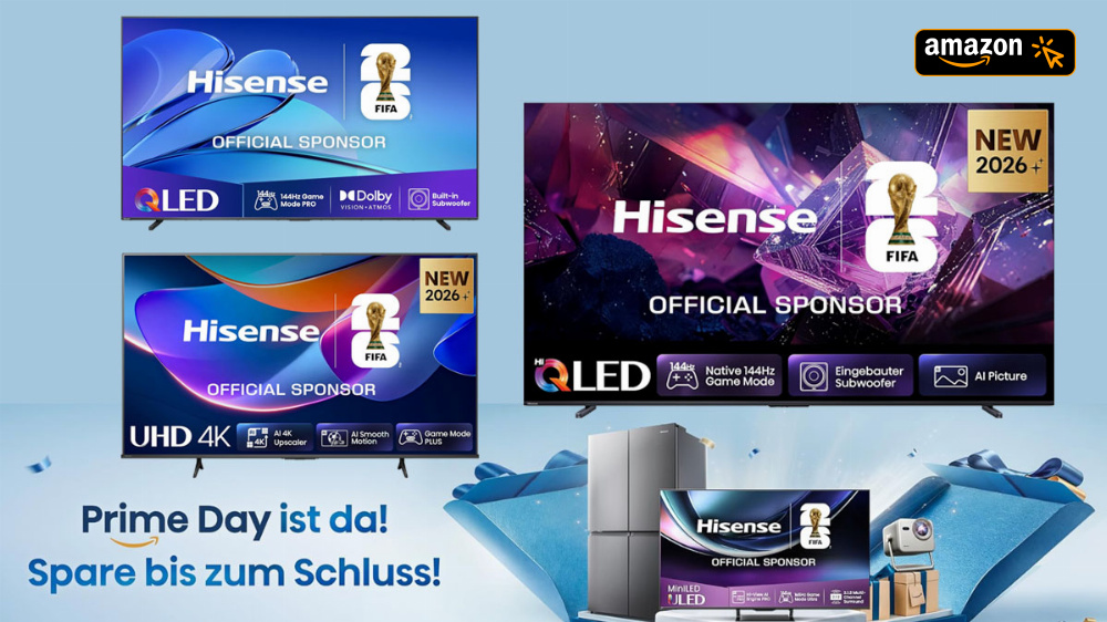 Die WM wartet nicht: Schon jetzt Prime-Day-Deals für Fernseher von Hisense ab 239€