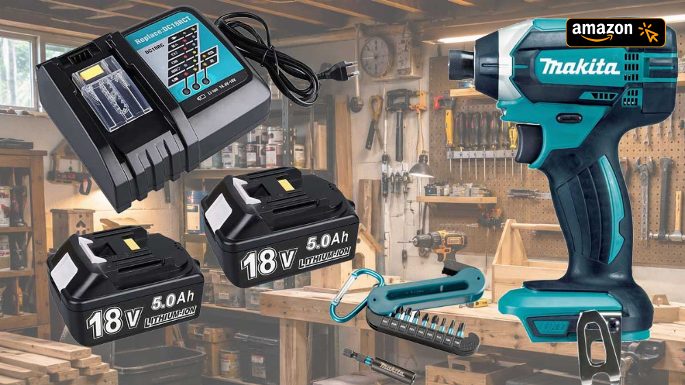 Nur mit Prime: 2x 18V-Akku 5,0 Ah + Ladegerät für Makita nur 61,36€ - auch Werkzeug-Deals bei Amazon