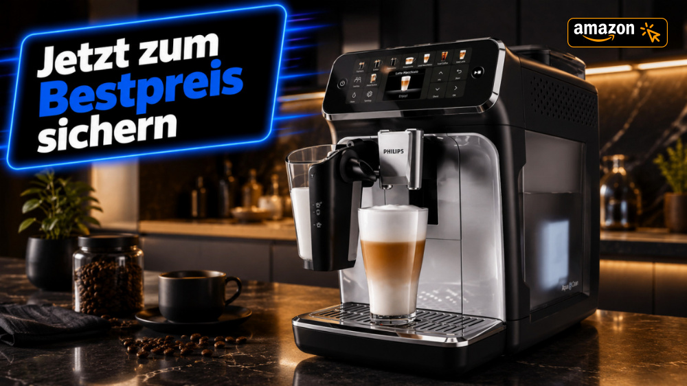 Kaffeevollautomat mit Milchsystem: Amazon reduziert Philips Series 5500 auf den niedrigsten Onlinepreis
