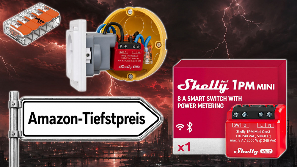 Nichts für Laien: Shelly Mini mit Alexa rutscht bei Amazon auf 9,95 € - schaltet, misst, für Schalterdosen und Baldachine