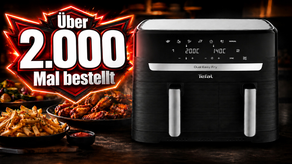 Schon 2.000 Mal bestellt: Diese Dual-Zone-Heißluftfritteuse geht bei Amazon durch die Decke