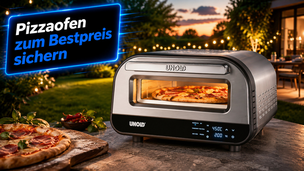 Pizza wie beim Italiener? Cyberport verkauft 450-Grad-Ofen mit Pizzastein zum aktuellen Bestpreis