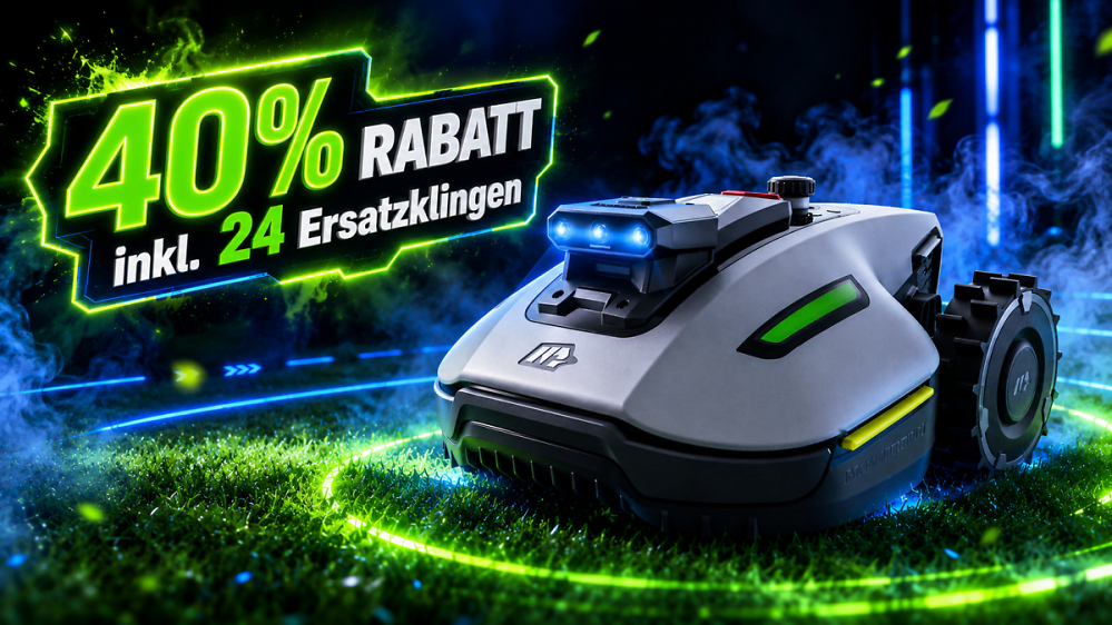 40 % Rabatt auf den Bestseller: Mammotion-Mähroboter liefert KI-Kameras, DropMow und 24 Ersatzklingen