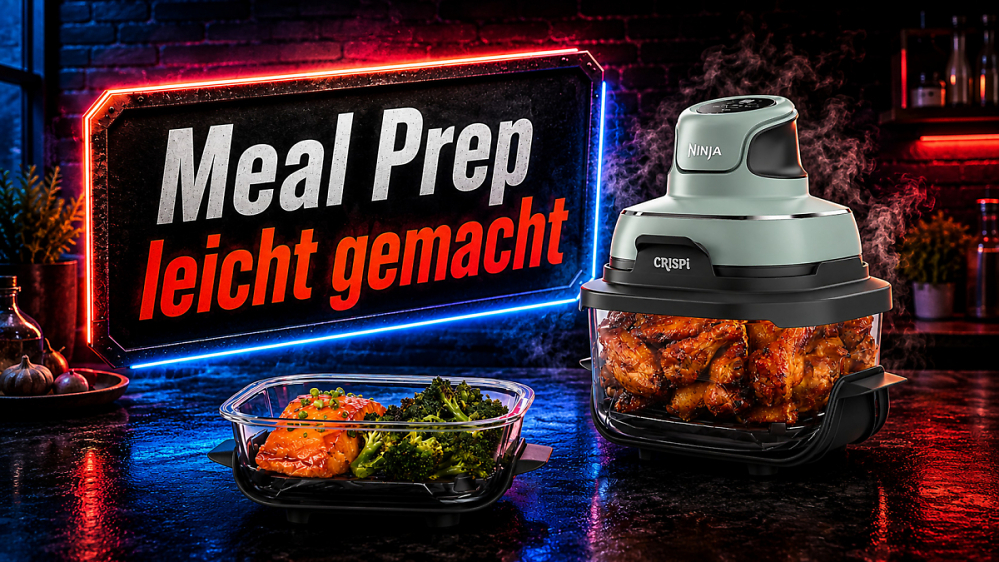 Meal-Prep für Faule mit Anspruch: Die Ninja Crispi frittiert im Glas, Deckel drauf, Kühlschrank fertig