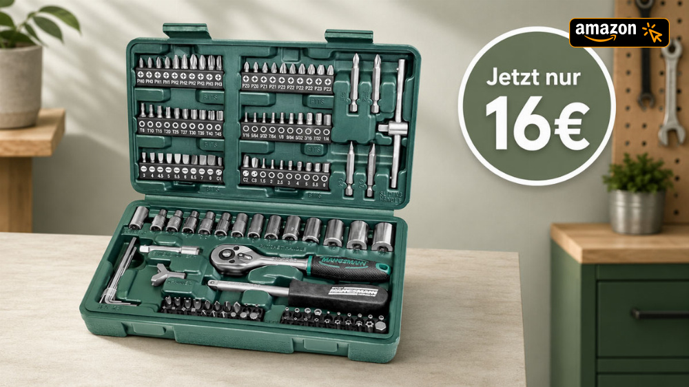 130-teiliges Set nur 16€: Amazon hat Bestpreis für Werkzeugkoffer mit Schraubendreher, Ratsche, Bits & mehr