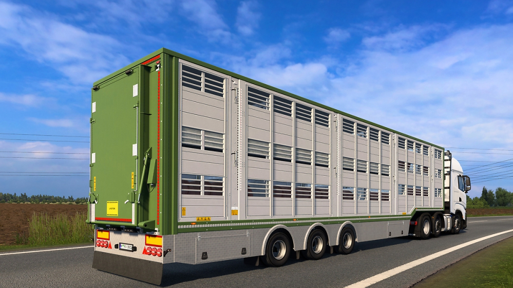Euro Truck Simulator 2: Update 1.61 überarbeitet die Viehtransport-Auflieger