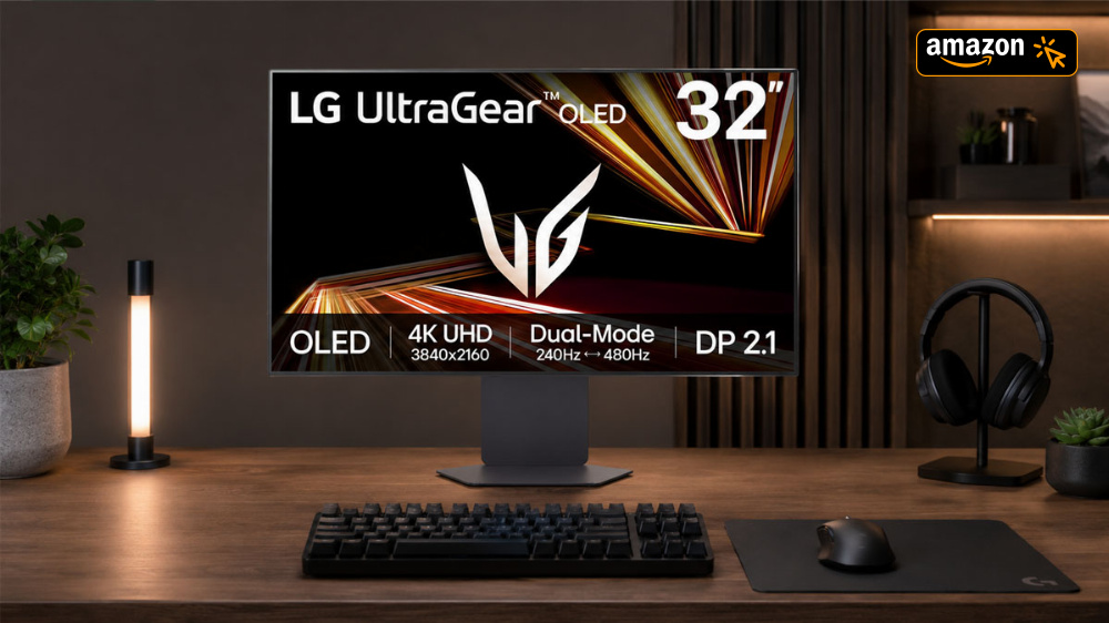 Tiefstpreis bei Amazon - 31,5 Zoll 4K-OLED-Monitor von LG mit Dual-Mode und bis zu 480 Hz