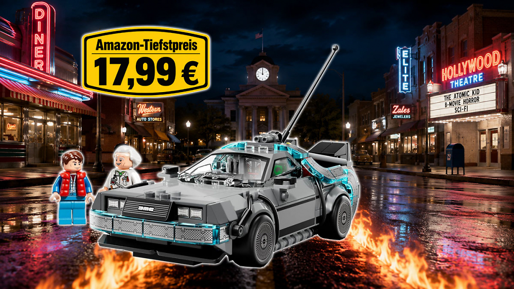 Besser schnell sein: Lego DeLorean zum Amazon-Tiefstpreis von 17,99 Euro zurückgereist