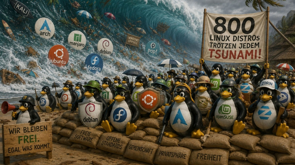 800 Linux-Distributionen im Tsunami: Die KI-Kreationen der PCGH-Community