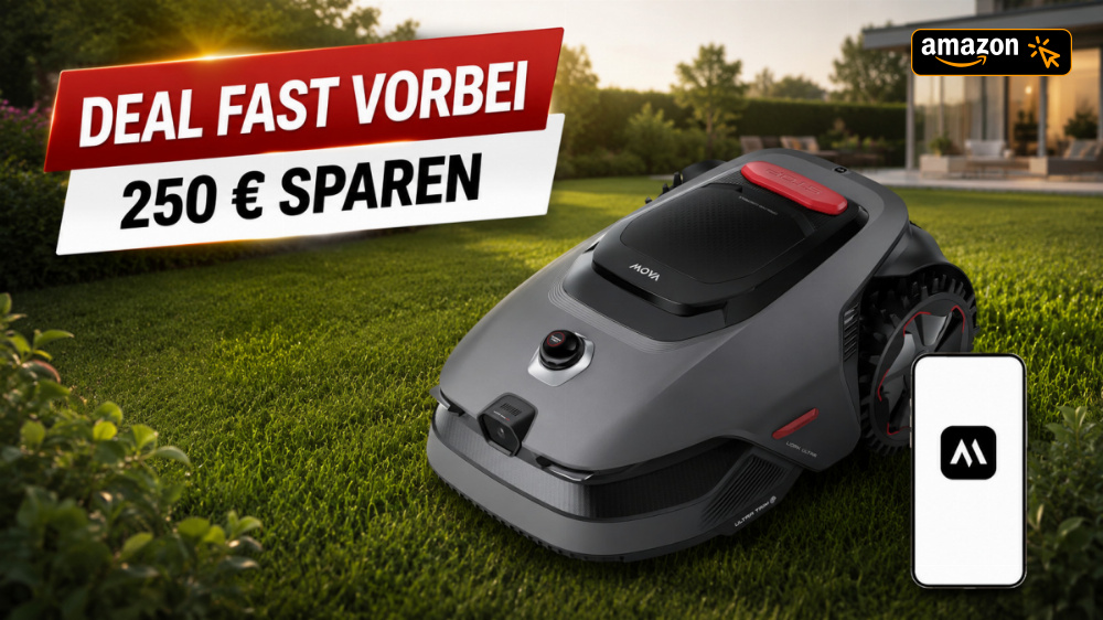 250 € Rabatt kurz vor Schluss: MOVA-Mähroboter mit 360-Grad-LiDAR war bei Amazon noch nie günstiger