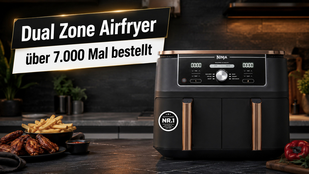 7.000 Käufer greifen zu: Ninja Dual Zone Heißluftfritteuse kostet bei Amazon jetzt 70 € weniger