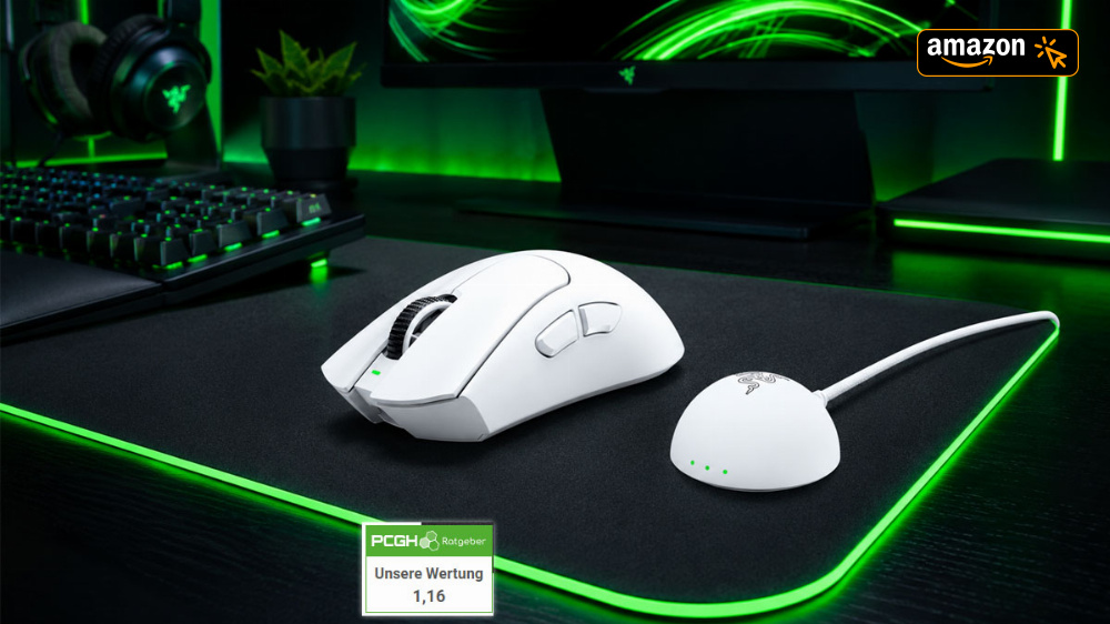 Razer Deathadder V4 Pro im Preisrutsch bei Amazon: 8000-Hz-Maus mit 57 g nie günstiger